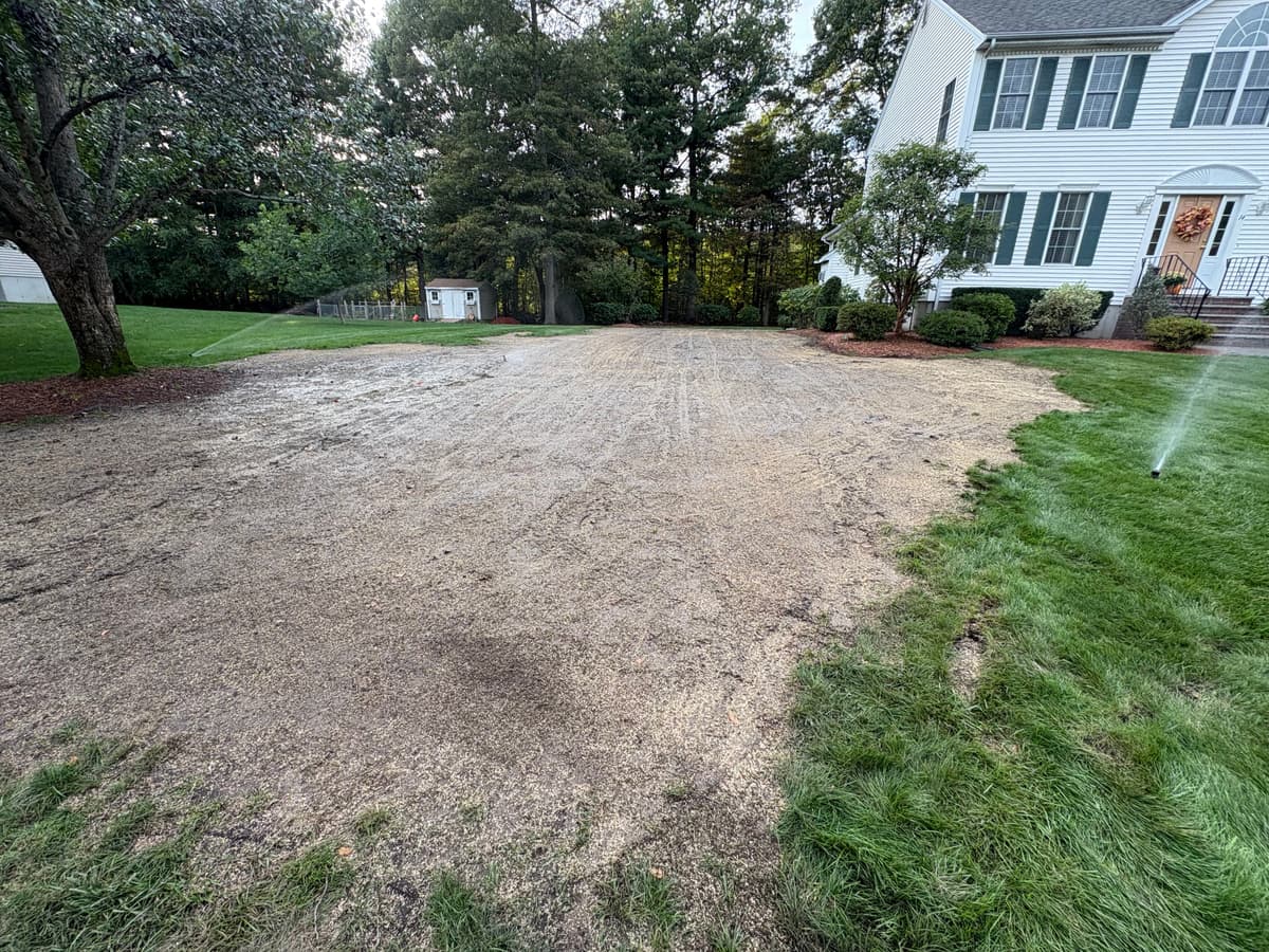 New soil and high quality New England seed blend applied — September 23